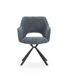 Pack de 2 sillones modelo Oliver tapizado textil azul, 81cm(alto) 60cm(ancho) 62cm(largo)