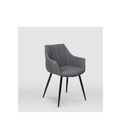Pack de 2 sillones modelo Renata tapizados en textil gris piedra, 57cm(ancho ) 83.5cm(altura) 58.5cm(fondo)