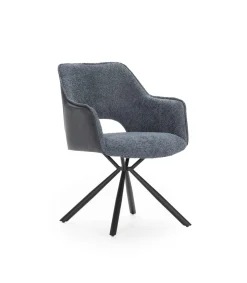 Pack de 2 sillones modelo Oliver tapizado textil azul, 81cm(alto) 60cm(ancho) 62cm(largo)