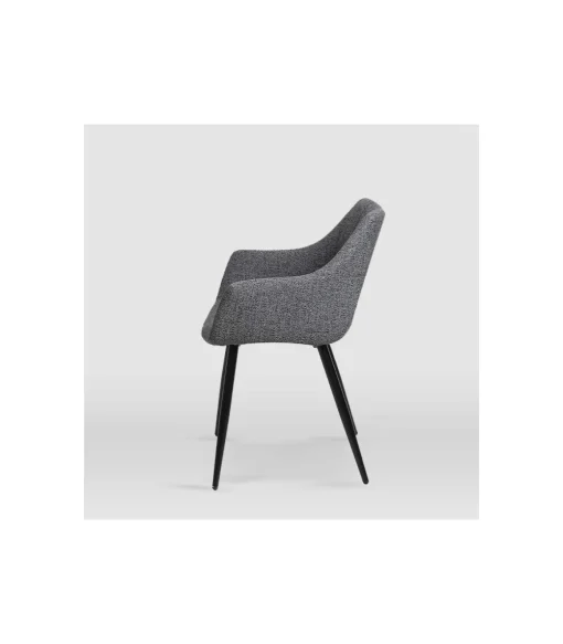 Pack de 2 sillones modelo Renata tapizados en textil gris piedra, 57cm(ancho ) 83.5cm(altura) 58.5cm(fondo)