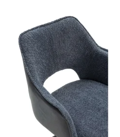 Pack de 2 sillones modelo Oliver tapizado textil azul, 81cm(alto) 60cm(ancho) 62cm(largo)