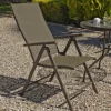 Pack de 2 Sillones o tumbonas plegables acero/textilen Macao-5 bronce