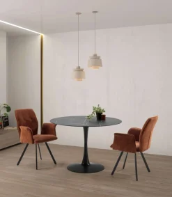 Pack de 2 sillones para comedor Marcos tapizado textil marrón, 89cm(alto) 62cm(ancho) 60cm(fondo)