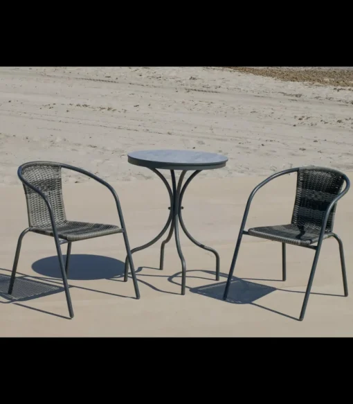 Pack de 2 sillones terraza jardín Santana-3 acero/huitex 73 cm(alto) 60 cm(ancho)52 cm(fondo)