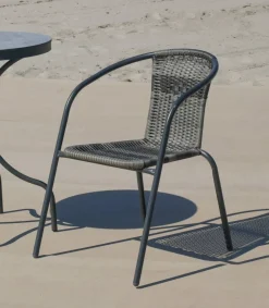 Pack de 4 sillones terraza jardín Santana-3 acero/huitex 73 cm(alto) 60 cm(ancho)52 cm(fondo)