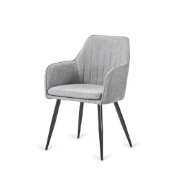 Pack de 2 sillones Víctor tapizado gris, 85 cm(alto)58 cm(ancho)55 cm(largo)