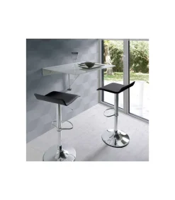 Pack de 2 taburetes alto en acabado negro, 77-87 cm(alto)38 cm(ancho)32 cm(largo)