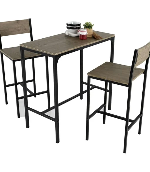 Pack de 2 taburetes Coimbra en acabado metal /madera 96cm(alto) 40cm(ancho) 40cm(largo)
