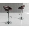 Pack de 2 taburetes elevables Zoe tapizados en polipiel marrón chocolate, 53 x 47 x 80/101 cm (largo x alto x ancho)
