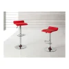 Pack de 2 taburetes elevables Agata en polipiel rojo, 38 x 39,5 x 64/85 cm (largo x ancho x alto)