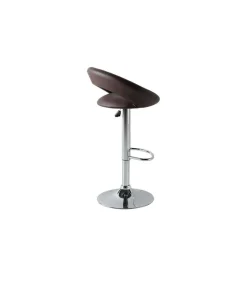 Pack de 2 taburetes elevables Zoe tapizados en polipiel marrón chocolate, 53 x 47 x 80/101 cm (largo x alto x ancho)