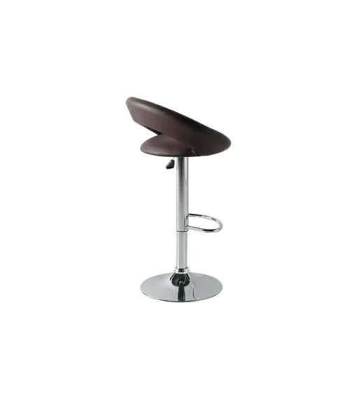 Pack de 2 taburetes elevables Zoe tapizados en polipiel marrón chocolate, 53 x 47 x 80/101 cm (largo x alto x ancho)