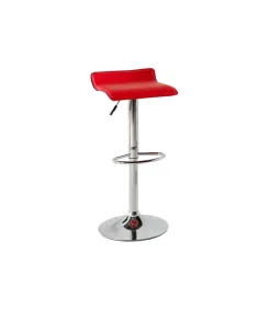 Pack de 2 taburetes elevables Agata en polipiel rojo, 38 x 39,5 x 64/85 cm (largo x ancho x alto)