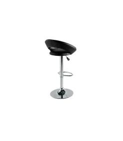 Pack de 2 taburetes elevables Zoe tapizados en polipiel negro, 53 x 47 x 80/101 cm (largo x alto x ancho)