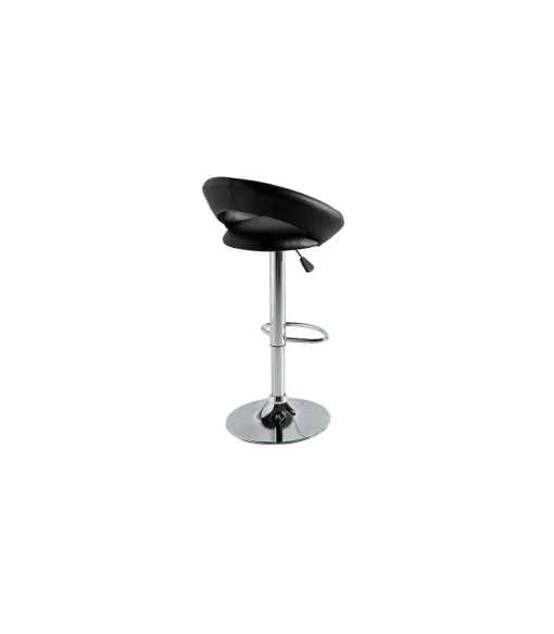 Pack de 2 taburetes elevables Zoe tapizados en polipiel negro, 53 x 47 x 80/101 cm (largo x alto x ancho)