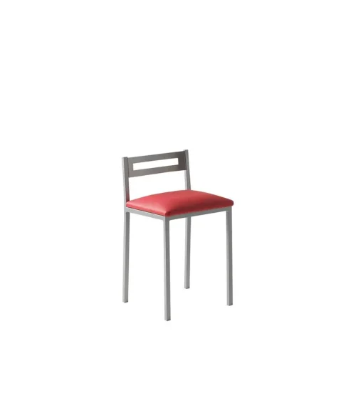 Pack de 4 taburetes Nora en polipiel rojo, 34 x 34 x 65 cm (largo x ancho x alto)