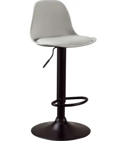 Pack de 2 taburetes regulables modelo Picaso color gris pie en negro, 38 cm(ancho ) 84-104 cm(altura) 38 cm(fondo)