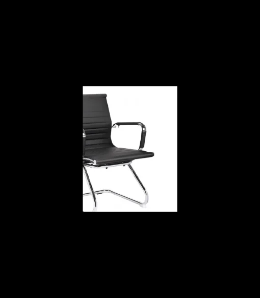 Pack de dos sillas confidente tapizado en piel sintetica negro, 57 cm(ancho) 90 cm(altura) 61 cm(fondo)