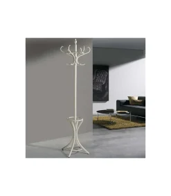 Perchero clasico acabado en madera color blanco, 183 cm(alto)48 cm(ancho)51 cm(largo)