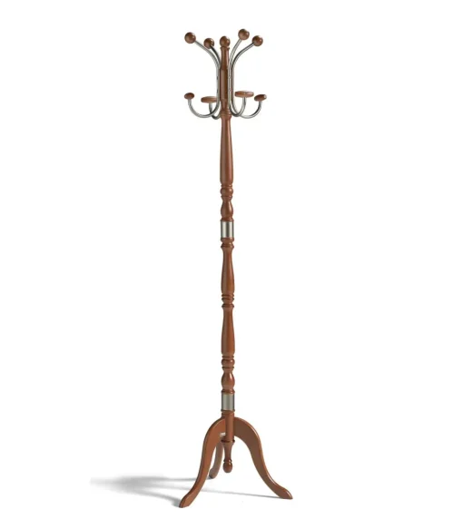 Perchero clasico mod. 440 herrajes cromo satinado lacado mogano,175cm(alto)44 cm(ancho)38 cm(largo)