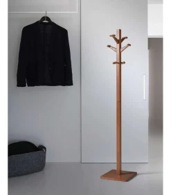 Perchero mod. 407 acabado lacado mogano, 170 cm(alto)35 cm(ancho)35 cm(largo)