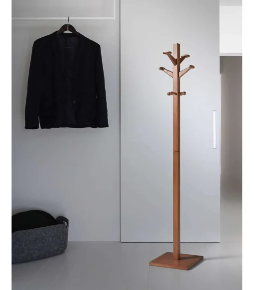 Perchero mod. 407 acabado lacado mogano, 170 cm(alto)35 cm(ancho)35 cm(largo)