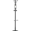 Perchero mod. 425 con paragüero herrajes cromo satinado lacado azabache, 184 cm(alto)37 cm(ancho)37 cm(largo)