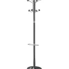 Perchero mod. 421 con paragüero herrajes en cromo satinado lacado azabache, 180 cm(alto)37 cm(ancho)37 cm(largo)