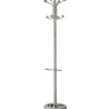 Perchero mod. 421 con paragüero herrajes en cromo satinado lacado visón, 180 cm(alto)37 cm(ancho)37 cm(largo)