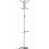 Perchero mod. 421 con paragüero herrajes en cromo satinado lacado blanco, 180 cm(alto)37 cm(ancho)37 cm(largo)