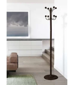 Perchero mod. 406 herrajes cromo satinado lacado wengué, 170 cm(alto)35 cm(ancho)35 cm(largo)