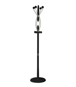 Perchero mod. 424 herrajes en cromo satinado lacado negro, 184 cm(alto)37 cm(ancho)37 cm(largo)