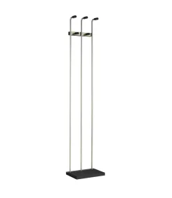 Perchero mod. 465 herrajes en cromo satinado lacado negro, 182 cm(alto)34 cm(ancho)20 cm(largo)