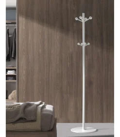 Perchero mod. 402 lacado en color blanco, 180 cm(alto)37 cm(ancho)37 cm(largo)