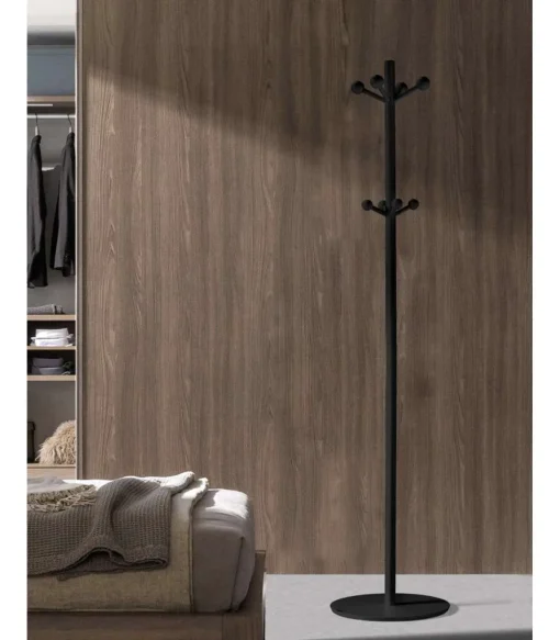 Perchero mod. 402 lacado en color negro, 180 cm(alto)37 cm(ancho)37 cm(largo)