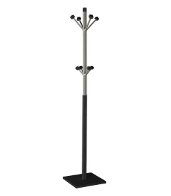 Perchero mod. 429 moderno herrajes cromo satinado lacado negro, 180 cm(alto)34 cm(ancho)34 cm(largo)