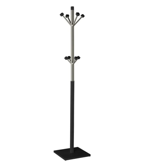 Perchero mod. 429 moderno herrajes cromo satinado lacado negro, 180 cm(alto)34 cm(ancho)34 cm(largo)