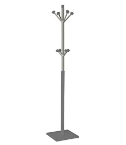 Perchero mod. 429 moderno herrajes cromo satinado lacado gris, 180 cm(alto)34 cm(ancho)34 cm(largo)
