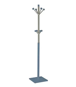 Perchero mod. 429 moderno herrajes cromo satinado lacado azul, 180 cm(alto)34 cm(ancho)34 cm(largo)