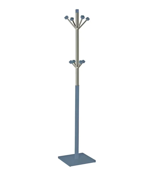 Perchero mod. 429 moderno herrajes cromo satinado lacado azul, 180 cm(alto)34 cm(ancho)34 cm(largo)