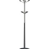 Perchero moderno mod. 414 herrajes cromo satinado lacado azabache, 180 cm(alto)37 cm(ancho)37 cm(largo)