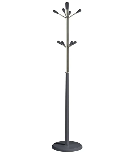 Perchero moderno mod. 414 herrajes cromo satinado lacado azabache, 180 cm(alto)37 cm(ancho)37 cm(largo)