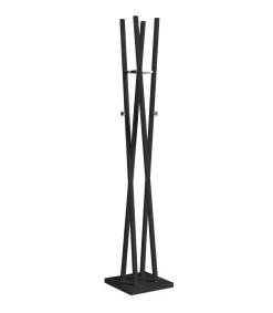 Perchero moderno mod. 470 herrajes cromo brillo lacado negro, 182 cm(alto)34 cm(ancho)34 cm(largo)