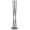 Perchero moderno mod. 470 herrajes cromo brillo lacado moka, 182 cm(alto)34 cm(ancho)34 cm(largo)