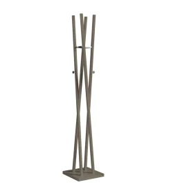 Perchero moderno mod. 470 herrajes cromo brillo lacado moka, 182 cm(alto)34 cm(ancho)34 cm(largo)