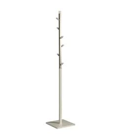 Perchero moderno mod. 428 herrajes en cromo satinado lacado visón, 180 cm(alto)34 cm(ancho)34 cm(largo)