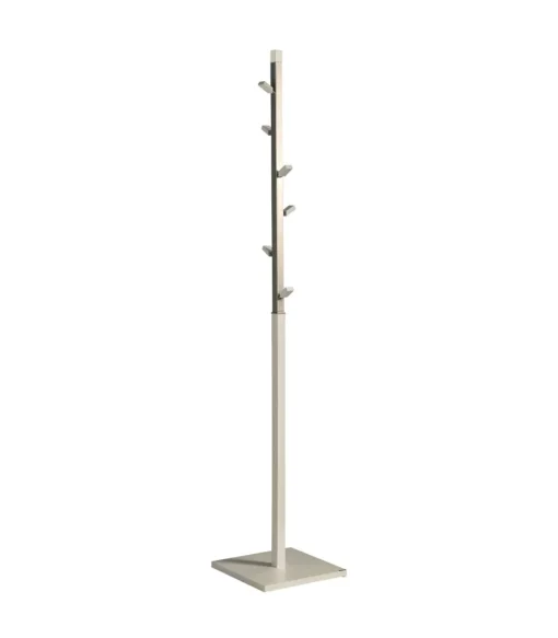 Perchero moderno mod. 428 herrajes en cromo satinado lacado visón, 180 cm(alto)34 cm(ancho)34 cm(largo)