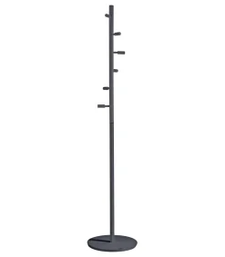 Perchero moderno mod. 401 herrajes cromo satinado lacado azabache, 185 cm(alto)35 cm(ancho)35 cm(largo)