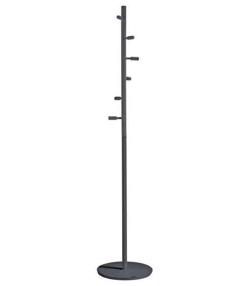 Perchero moderno mod. 401 herrajes cromo satinado lacado azabache, 185 cm(alto)35 cm(ancho)35 cm(largo)
