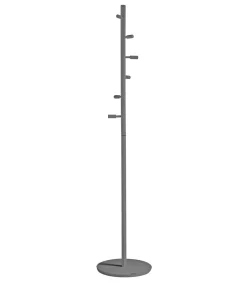Perchero moderno mod. 401 herrajes cromo satinado lacado gris, 185 cm(alto)35 cm(ancho)35 cm(largo)